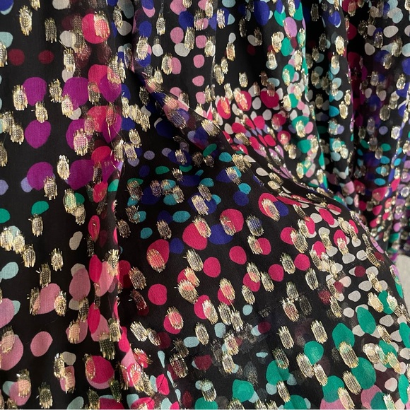 NWOT Kate Spade Metallic Multi Dot Silk Skirt - Picture 4 of 7